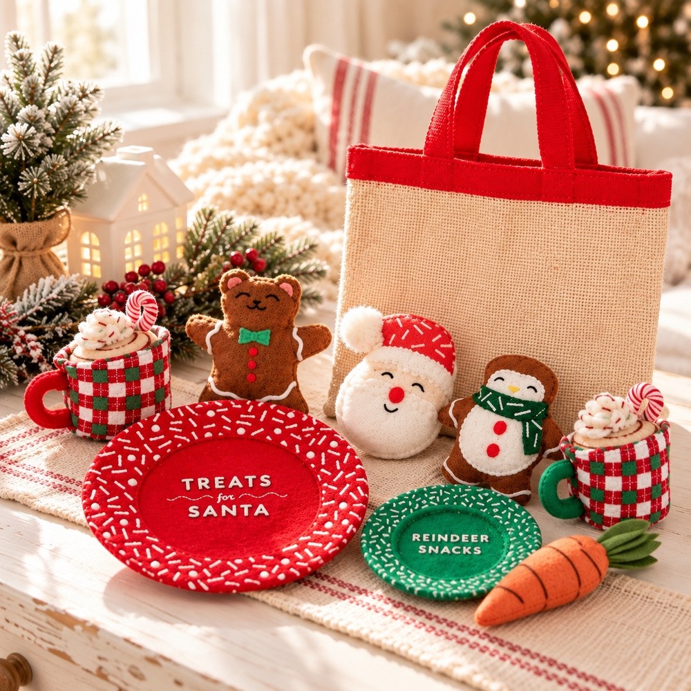 Pillowfort Cocoa for Santa Interactive Play Set 9pc Felt Christmas Toy NEW